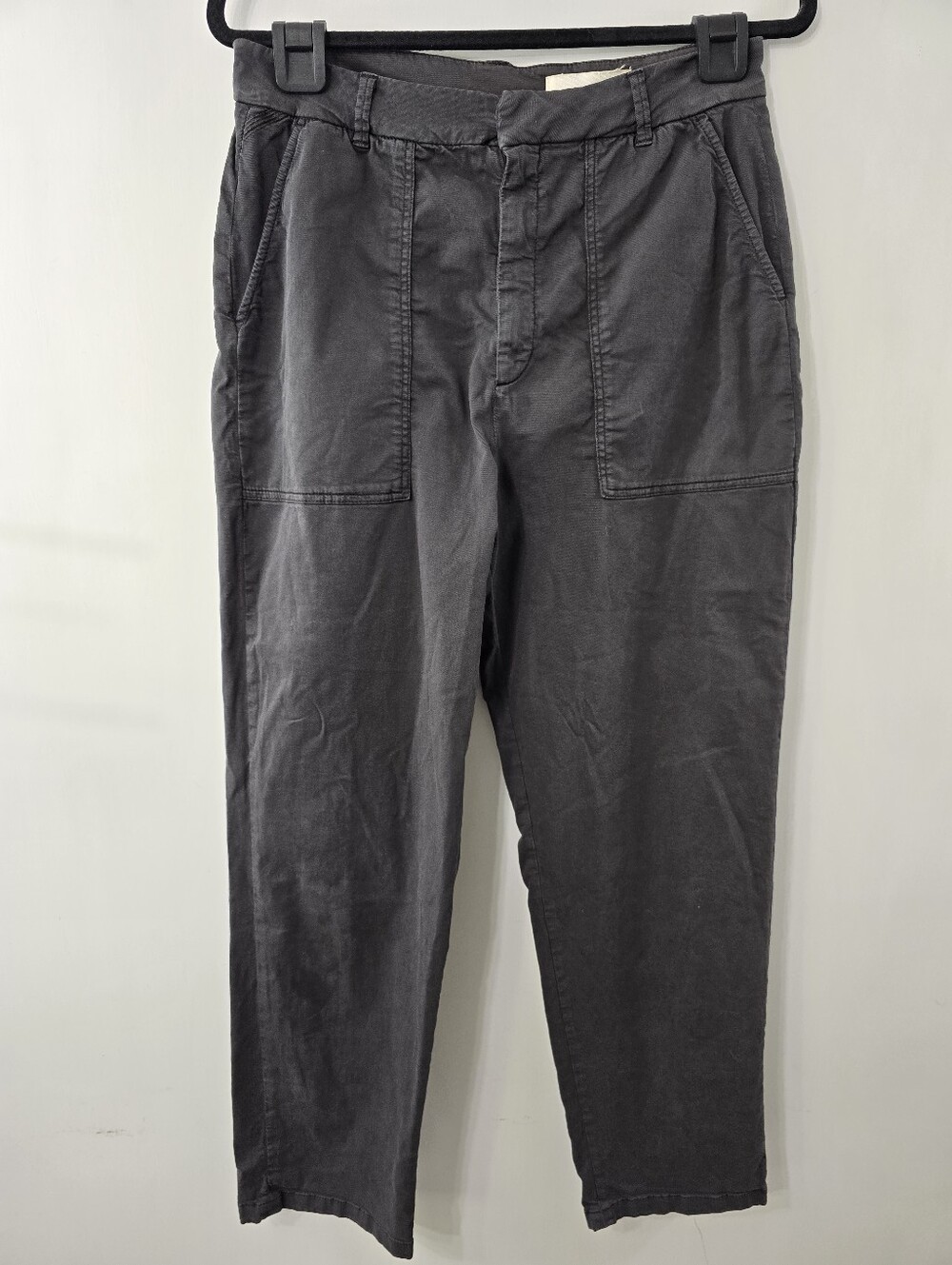 Reiko Straight Leg Utility Pants Cargo Khaki Organic Cotton Stretch Twill Chino